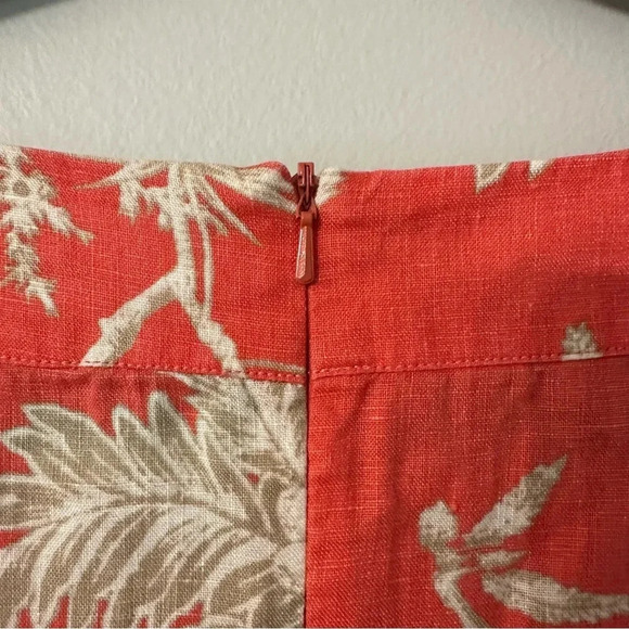 J. Jill Women's 100% Linen Floral Shift Dress in Coral with Cap Sleeves Sz M GUC - Picture 7 of 9